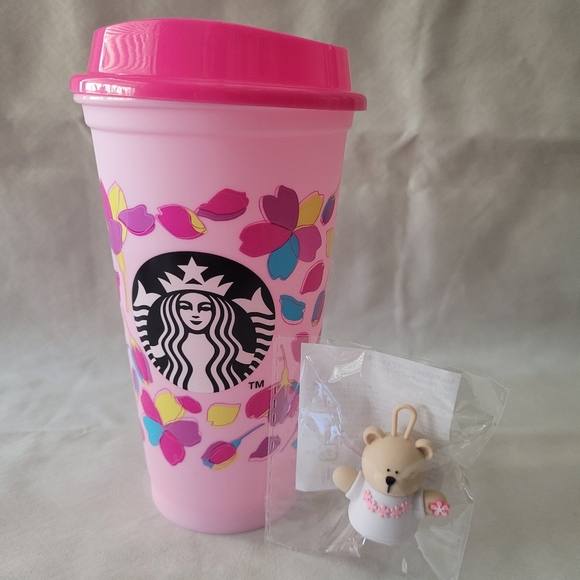 Starbucks Japan Exclusive SAKURA 2024 Cherry Blossom Reusable Cup with Bearista - Picture 4 of 5
